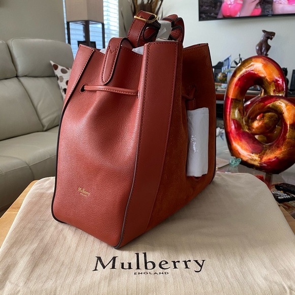 Mulberry Small Millie in Rust Suede & Silky Calf with pouch - Picture 5 of 9